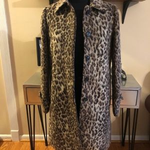 J Crew Women's Double Leopard Topcoat (Size 00)